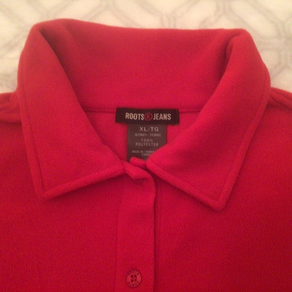 ROOTS Women’sred polar fleece jacket,size XL - Picture 2 of 8
